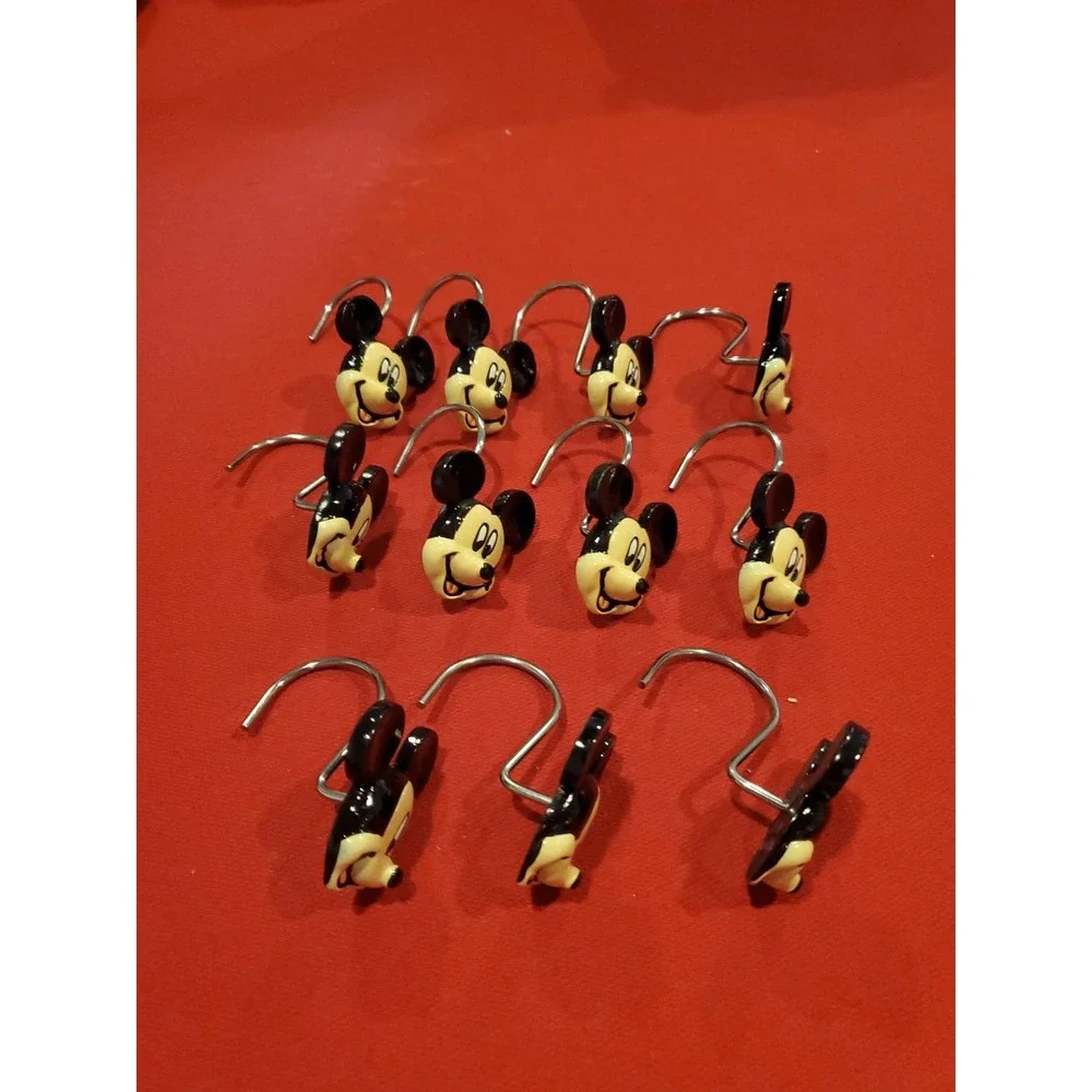 Disney Mickey Mouse Head Shower Hooks Red, White,‎ Black Set Of 11